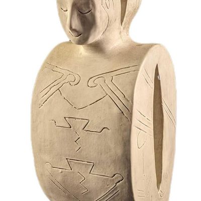 Medium Sarah O'Neill Ceramic Two Faced Statue