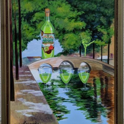 John Pacovsky Acrylic On Canvas Absente Absinthe