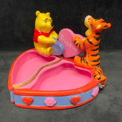 Disney Winnie the Pooh and Tigger Friends Trinket Dish Half Heart Valentine Bowl