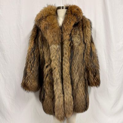 Tanuki Japanese Raccoon Dog Fur Coat FurHH