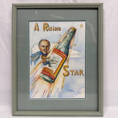 Albert Ondush Original A Rising Star Stolichnaya Vodka Advertising Illustration Michel Roux