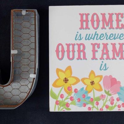 Home Is Whereever And Metal J Signs
