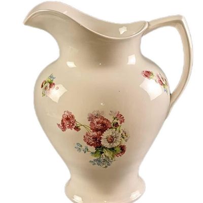 Vintage Homer Laughlin China Large Water Pitcher Floral Design