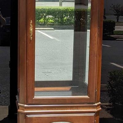 Tall Wood And Glass Curio Cabinet