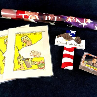 Patriotic American Lot Posters, Cross, Desert Storm 1990's 2000's