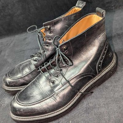 FABI Men's 10.5 Black Leather Lace Up Ankle Boots