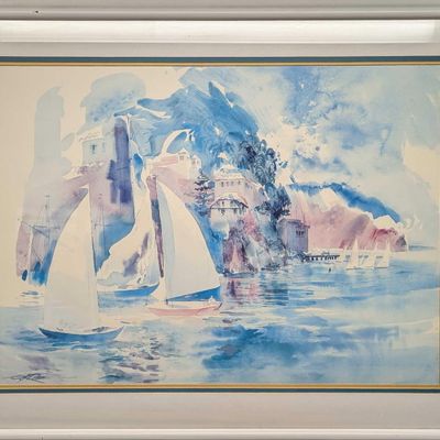 Framed Sailing Watercolor Print