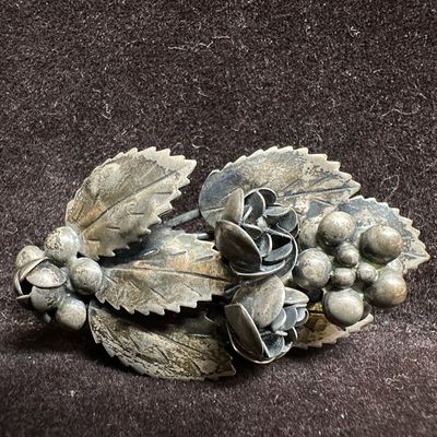 Floral Bouquet Sterling Silver Flower Brooch L53