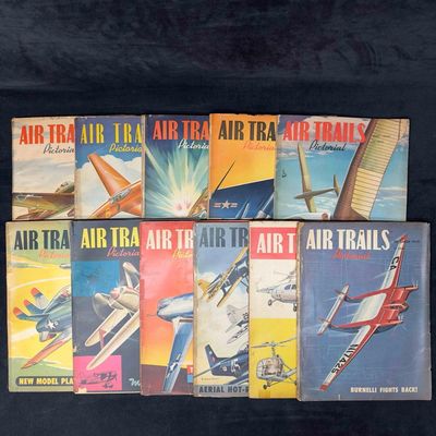 Sale Photo Thumbnail #1137: Air Trails Pictorial Aviation Magazine 1949 Lot of 11 Eleven Magazines Collection Set