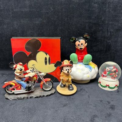 Assorted Mickey Mouse Collectibles Lot of Five Box Snow Globe