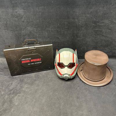 Sale Photo Thumbnail #1126: Mission Impossible Case Ant Man Helmet Wonka Hat Popcorn Bucket Lot