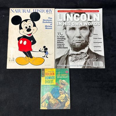 Magazine and Comic Digest Lot Mickey Mouse Lincoln Bicentennial Lone Ranger
