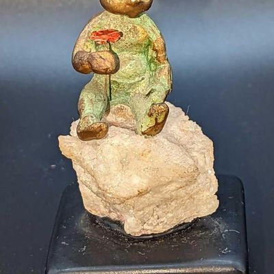 Vintage Malcolm Moran Child Bronze Sculpture