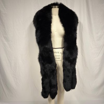 Black Fox Fur Stole Plush Hanging Tails