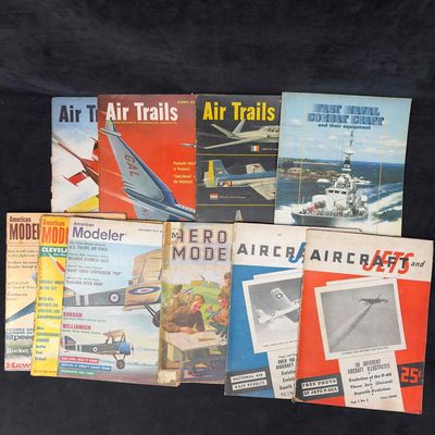 Aviation Airplane Model Flying Models Air Trails Magazine Lot of 10 Ten Magazines Collection Set