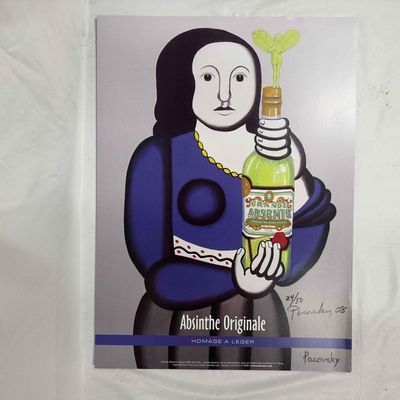 Absinthe Ad Poster Homage A Leger By John Pacovsky Hand Signed Numbered Collection