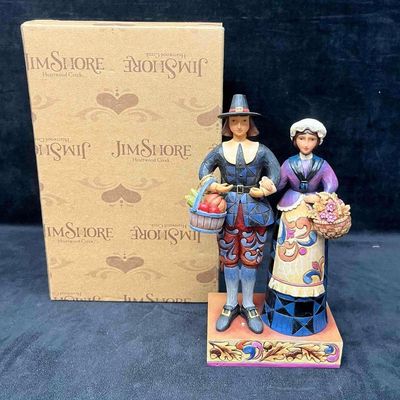 Jim Shore "Pilgrims Proud" Pilgrim Couple Figurine In Original Box