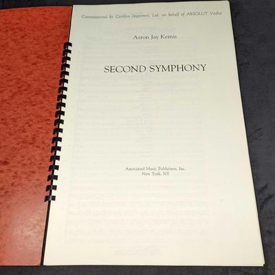 Aaron Jay Kernis Second Symphony Full Score Sheet Music Book