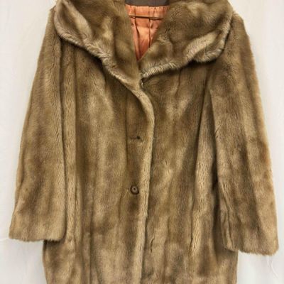 ILGWU Mink Faux Fur Coat Jacket Union Made in the USA