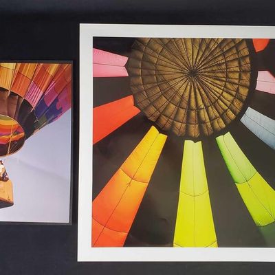 Large Colorful Hot Air Balloon Photos Lot Of Two