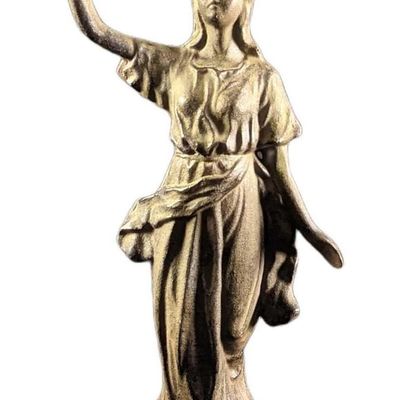 Vintage Wrought Iron Woman With Torch Figurine