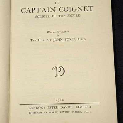 1928 Note Books Of Captain Coignet Hardcover Book