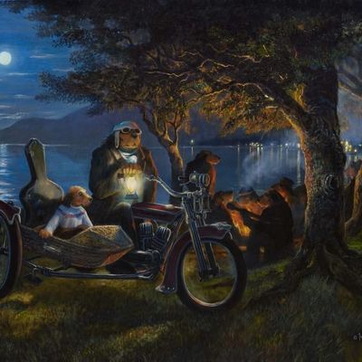 Sale Photo Thumbnail #1094: S&N Ivan Clarke "After Midnight" Medium Giclée