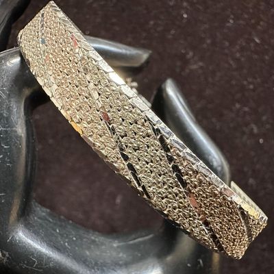Sterling Silver Tri Color Mesh Textured Bracelet Italy 925 L56
