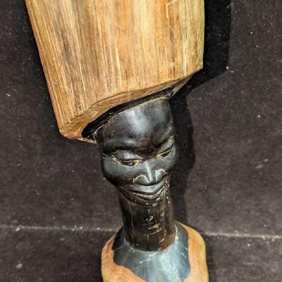 Vintage Hand Carved African Style Ebony Female Bust B