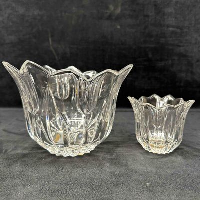 Tulip Pattern Clear Glass Bowl Set