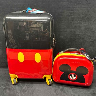 Disney Parks Rolling Luggage Mickey Mouse Stacked Suitcase Travel Case Set