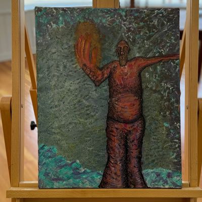 Sale Photo Thumbnail #12: TEXTURED OIL, FIGURE PAINTING