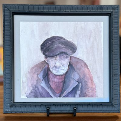 Sale Photo Thumbnail #7: ORIGINAL WATERCOLOR PAINTING OF ELDERLY MAN