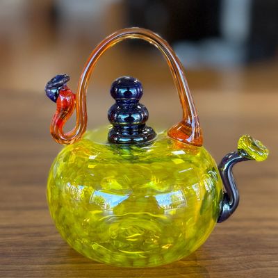 Sale Photo Thumbnail #66: CINDY MCQUADE, BLOWN GLASS TEAPOT