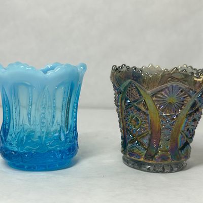 IMPERIAL AND OPALESCENT GLASS TOOTHPICK HOLDERS
