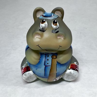 BARLEY PAINTED GLASS BASEBALL HIPPO, 2020 14/24