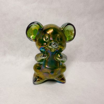 BOYD IRIDESCENT GREEN GLASS MOUSE