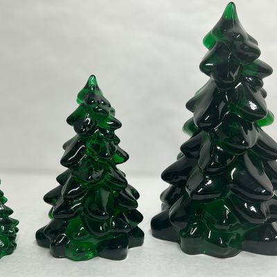 MOSSER EMERALD GREEN GLASS TREES