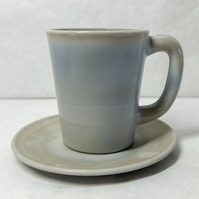 MOSSER MARBLE MUG AND SAUCER