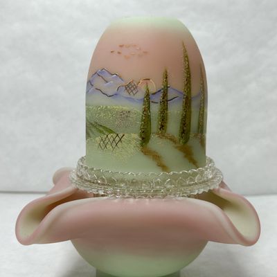 FENTON BURMESE GLASS FAIRY LAMP 840/1950