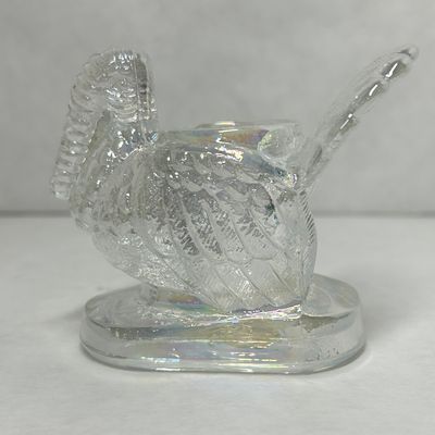 MOSSER IRIDESCENT GLASS TURKEY FIGURINE