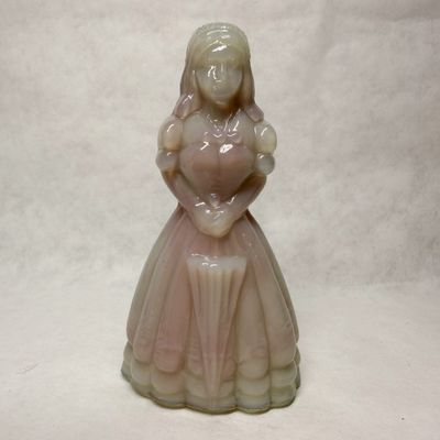 TAN SLAG GLASS COLONIAL FIGURINE