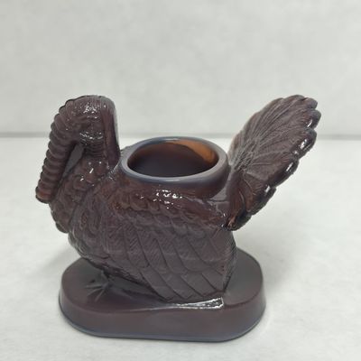 MOSSER PURPLE GLASS TURKEY TOOTHPICK HOLDER