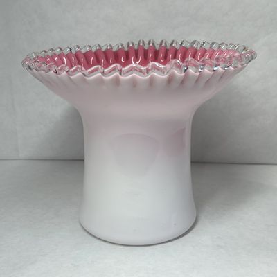 FENTON PEACH CREST VASE, 1940-1952