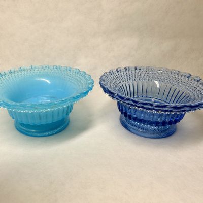 BOYD BLUE PRESSED GLASS BOWLS, 1980S