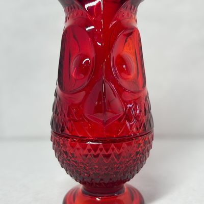 MOSSER X VIKING VINTAGE RUBY RED OWL FAIRY LAMP