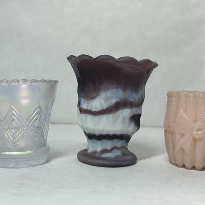 IMPERIAL AND SLAG GLASS TOOTHPICK HOLDERS