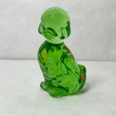 FENTON GREEN GLASS DUCKLING FIGURINE