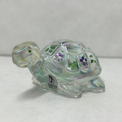 FENTON IRIDESCENT GLASS TURTLE FIGURINE