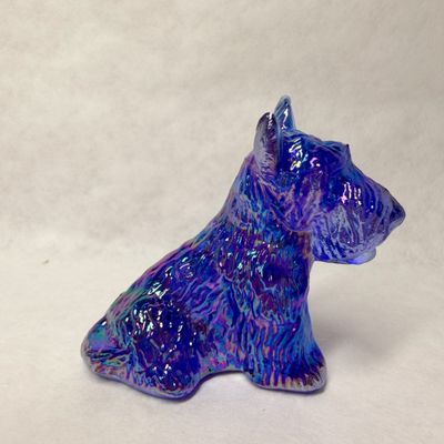 BOYD'S IRIDESCENT COBALT GLASS SCOTTIE 1988-1993